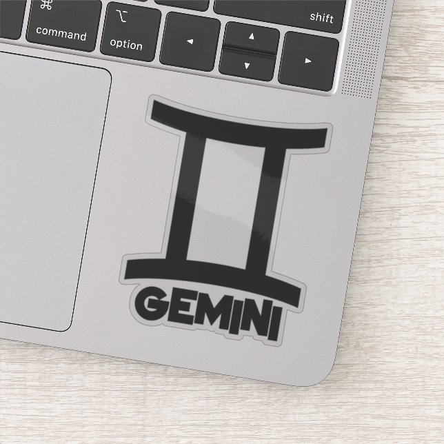 Gemini Bold Zodiac Sign Horoskop Benutzerdefiniert Aufkleber (Detail)