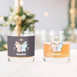 Gemini Bunnies Cuddles - Zodiac Harmony Whiskyglas