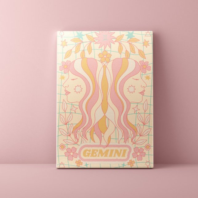 Gemini Celestial Zodiac Pastel Dreams Mauer Leinwanddruck (Von Creator hochgeladen)