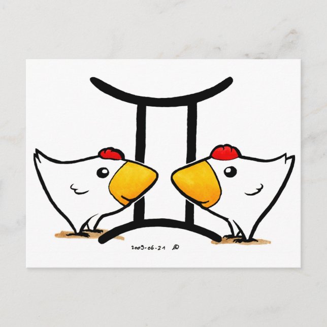 Gemini Chickens Postkarte (Vorderseite)