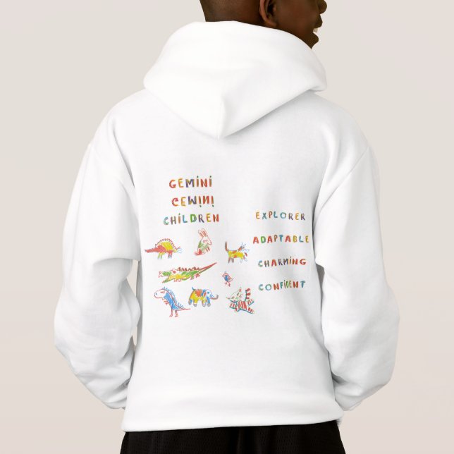 Gemini Child Astrologie Zodiac Hoodie (Rückseite)