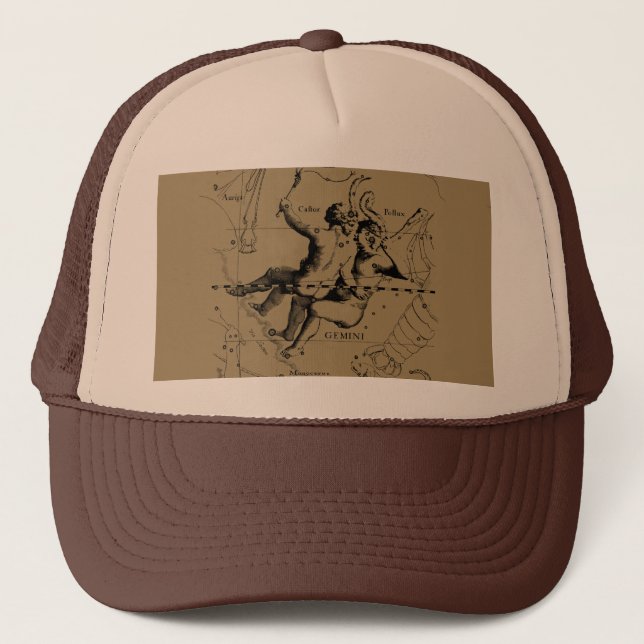 Gemini Constellation Hevelius 1690 Gravieren Truckerkappe (Vorderseite)