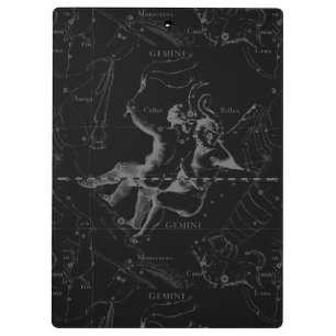 Gemini Constellation Karte Hevelius 1690 auf Schwa Klemmbrett