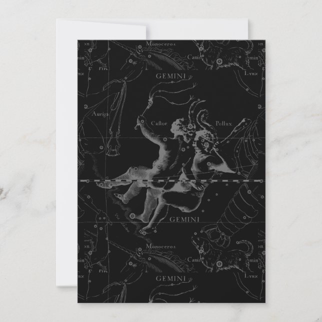 Gemini Constellation Map Gravur von Hevelius (Vorderseite)