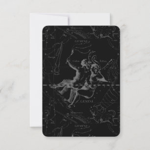 Gemini Constellation Map Gravur von Hevelius
