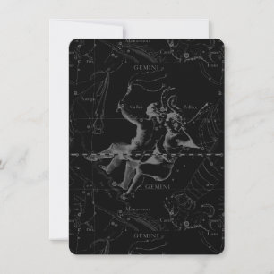 Gemini Constellation Map Gravur von Hevelius