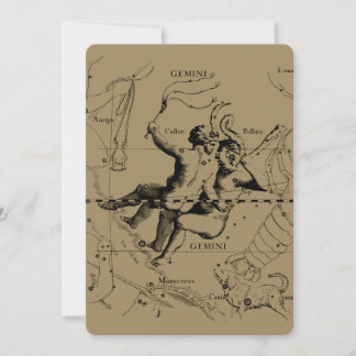 Gemini Constellation Map Hevelius circa 1690