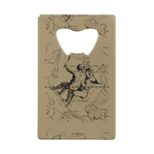 Gemini Constellation Map Hevelius circa 1690 Geldbeutel Flaschenöffner