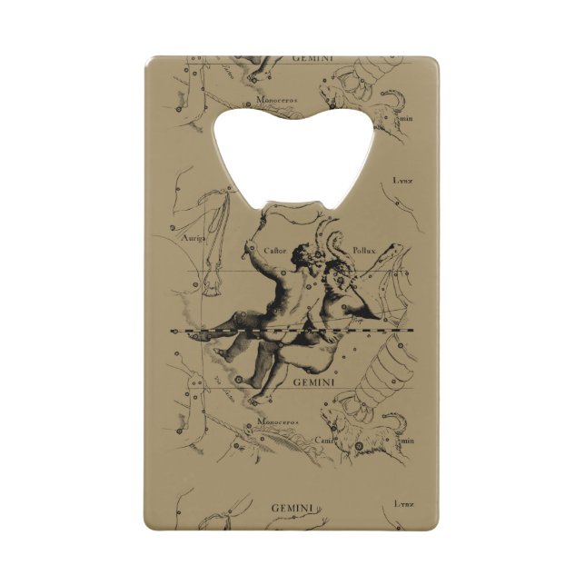 Gemini Constellation Map Hevelius circa 1690 Geldbeutel Flaschenöffner (Rückseite)