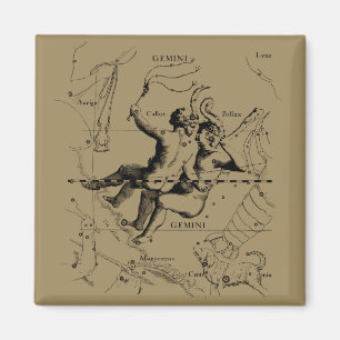 Gemini Constellation Zodiac Hevelius 1690 Magnet