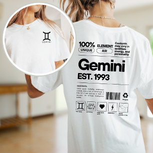 Gemini Custom Zodiac Astrologie Geburtstag Juni T-Shirt