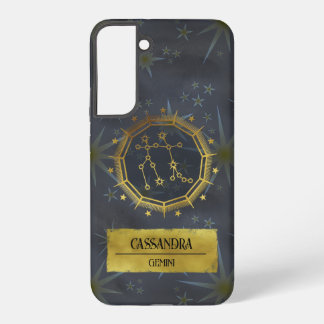 Gemini Dark Zodiac Astrologie: Schwarz & Gold Samsung Galaxy Hülle