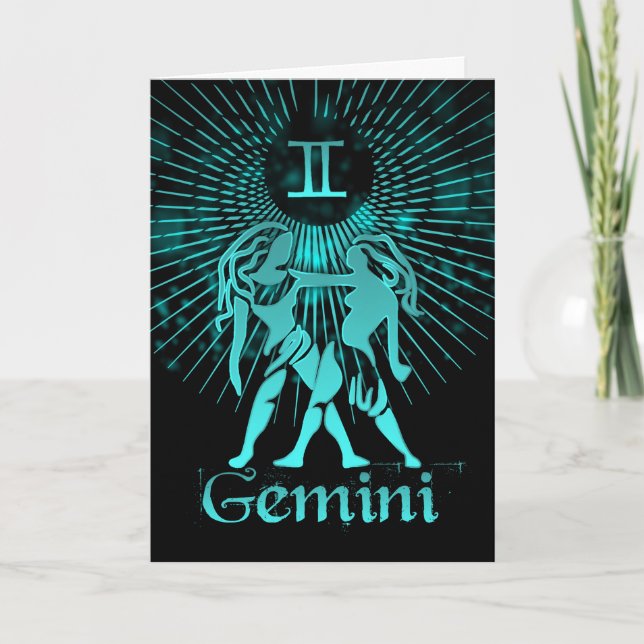 Gemini, die Zodiaksymbolen Grußkarte Karte (Vorderseite)