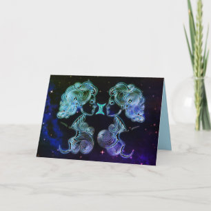 Gemini die Zwillinge zodiac Grußkarte Karte
