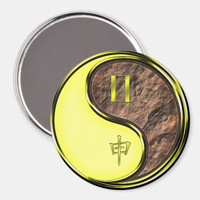 Gemini & Earth Monkey Magnet (Vorderseite/Rückseite)