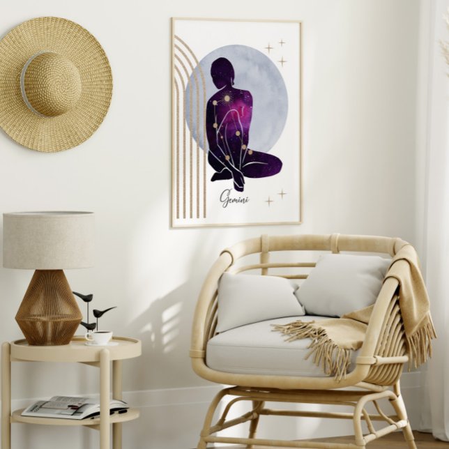 Gemini Feminine Blue Lila Zodiac Design Poster (Von Creator hochgeladen)