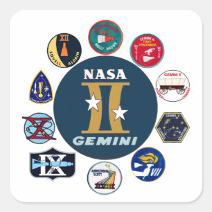 Gemini-Gedenklogo Quadratischer Aufkleber