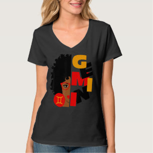 Gemini Girl Africa Girl Zodiac Signs Geburtstag T-Shirt