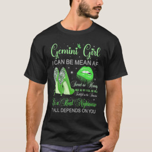 Gemini Girl Birthday High Heels Tropfen Lippen Hin T-Shirt
