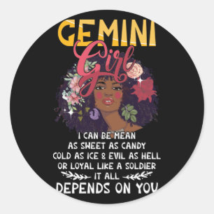 Gemini Girl Zodiac Zeichen für Gemini Zeichen Mai Runder Aufkleber