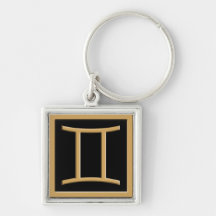 Gemini Gold Symbol Design Premium Schlüsselanhänge