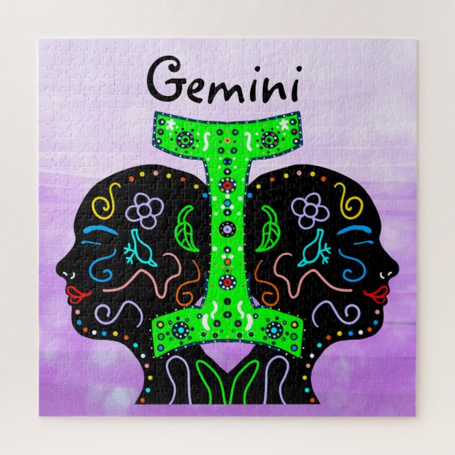 Gemini Handgezeichnetes Horoskop Zeichen (Vertikal)