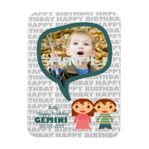 Gemini Happy Birthday Keepake für Kinder Magnet
