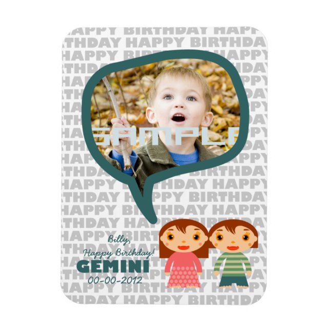 Gemini Happy Birthday Keepake für Kinder Magnet (Vertikal)