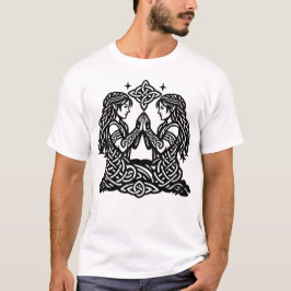 Gemini — Haunted Ink Zodiac Twins T‑Shirt T-Shirt