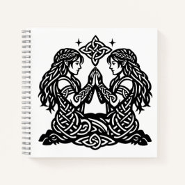 Gemini — Heimgesuchte Tinte Zodiac Zwillinge T-Shi Notizbuch