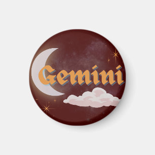Gemini Himmelsästhesie Moon Cloud Stars Design Magnet