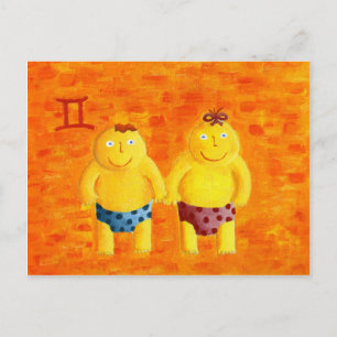 Gemini Horiscope Zodiac Star Sign Postkarte