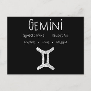 Gemini Horoskop Astrologie Star Geburt Geburtstags Postkarte