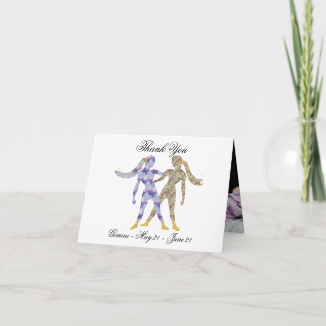 Gemini Impressionist Malstil & Gold Vielen Dank Dankeskarte (Vorderseite)
