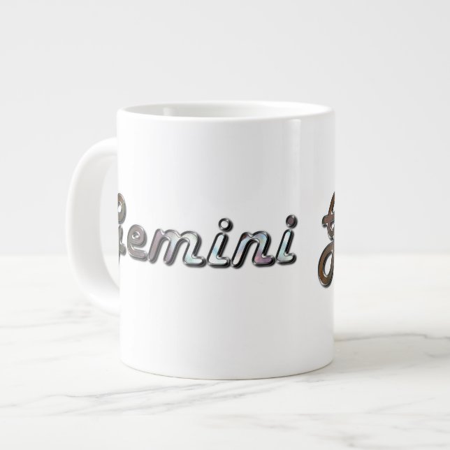 Gemini in Pearl Gemstone Jumbo-Tasse (Vorderseite Links)