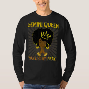 Gemini Königin Astrologie Zodiac Sign Horoscope Bi T-Shirt