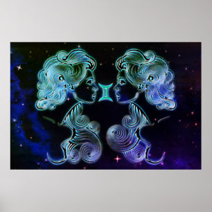 gemini les jumeaux poster zodiac