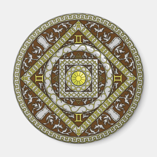 Gemini Mandala Magnet (Vorne)