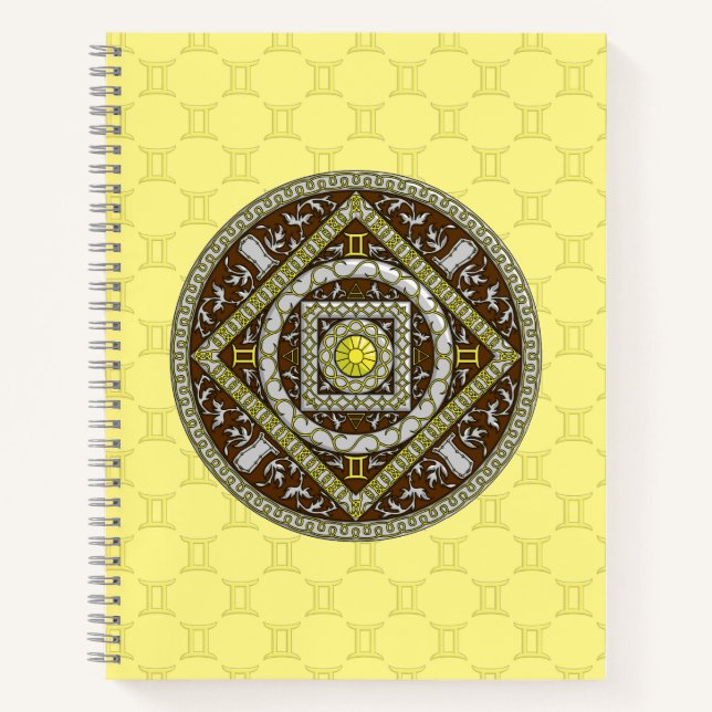 Gemini Mandala Spiral Notebook Notizbuch (Vorderseite)