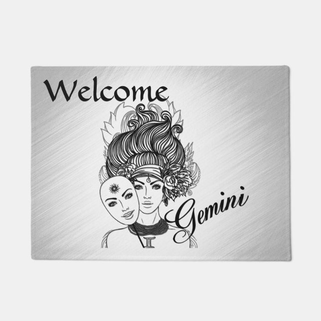 Gemini Masked Lady Zodiac Fußmatte (Vorderseite)