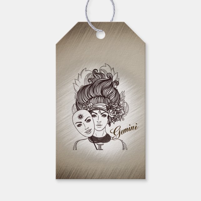 Gemini Masked Lady Zodiac Geschenkanhänger (Vorderseite)