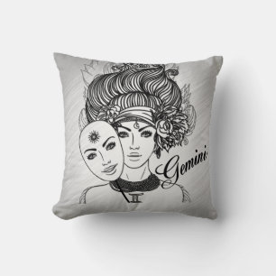 Gemini Masked Lady Zodiac Kissen