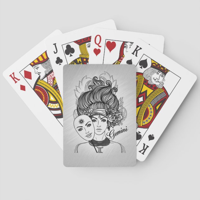 Gemini Masked Lady Zodiac Spielkarten (Rückseite)