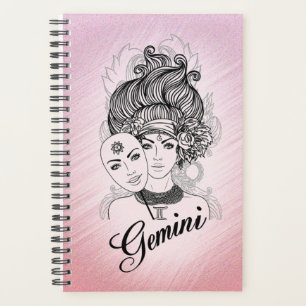 Gemini Masked Pink Lady Zodiac Blank innen Planer