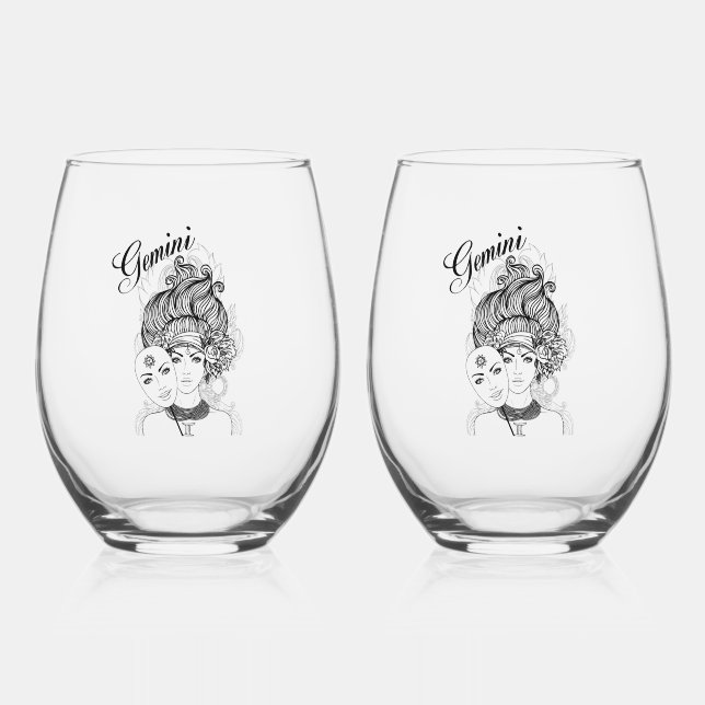 Gemini Masqué Lady Zodiac Verre (Recto)
