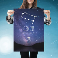 Gemini | Personalisiertes Zodiac-Sternbild-Poster