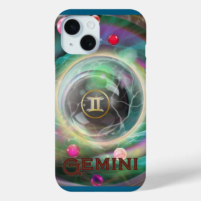 Gemini Phone Case, aquamarin Case-Mate iPhone Hülle (Rückseite)