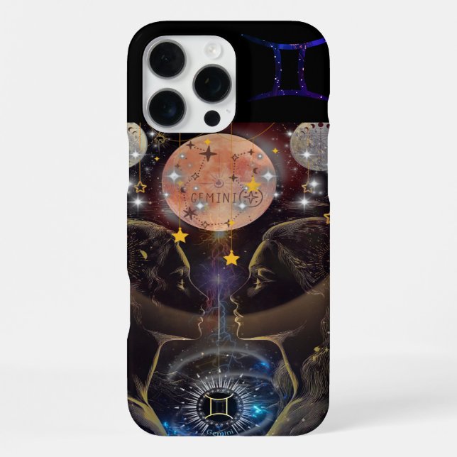 Gemini Phone Case, schwarz iPhone 16 Pro Max Hülle (Rückseite)