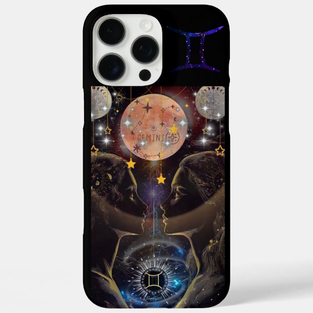 Gemini Phone Case, schwarz iPhone 16 Pro Max Hülle (Rückseite)