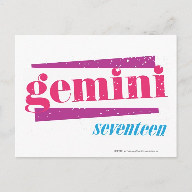 Gemini Pink Postkarte (Vorderseite)